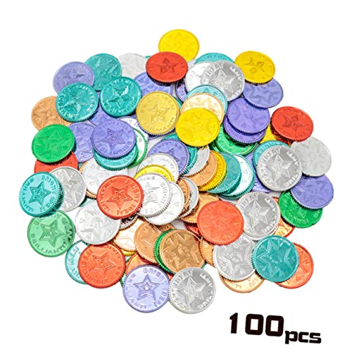 DRESSOOS 100St Münzen für Kinderspiele Spielgeld für Piratenkostüm für toys jucarii pentru copii sankastenspielsachen geschenketueten bunte Spielmünzen DRESSOOS 100St Münzen für Kinderspiele Spielgeld für Piratenkostüm für toys jucarii pentru copii sankastenspielsachen geschenketueten bunte Spielmünzen von DRESSOOS