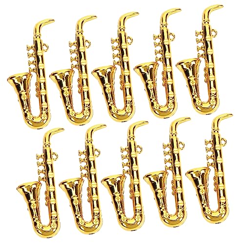 DRESSOOS 10St Musikinstrumentenmodell Kinderspielzeug Saxophon aus Kunststoff kleines klassisches Instrument Christbaumschmuck Spielzeuge Miniatur-Saxophon-Requisite Charme von DRESSOOS