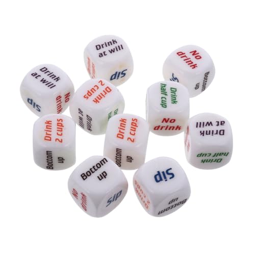 DRESSOOS 10st Wein Würfel Trinkspiel Für Erwachsene Spiel Würfeln Würfel Für Ktv Trinkwürfel Für Die Party Würfel Für Verein Spielwürfel Weiß Acryl in Umweltqualität DRESSOOS 10st Wein Würfel Trinkspiel Für Erwachsene Spiel Würfeln Würfel Für Ktv Trinkwürfel Für Die Party Würfel Für Verein Spielwürfel Weiß Acryl in Umweltqualität von DRESSOOS