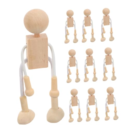 DRESSOOS 10stücke Teiliges Holzfiguren Basteln Unvollendete Holzpuppen Für Kreative -projekte Und Spielzeuge Für Fördert Fantasie Und Geschicklichkeit von DRESSOOS