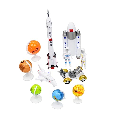 DRESSOOS 11St Raketen-Satellitenmodell Spielzeug für Kinder Kinderspielzeug Flugzeugspielzeug Weltraumspielzeug Spielzeuge Modelle Flugzeug-Astronautenmodell Astronautenspielzeug Kuchen von DRESSOOS
