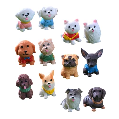 DRESSOOS 12 Stück Mikrolandschafts Welpen Aus Kunstharz, Tiere Aus Kunstharz, Welpenhandwerk, Hundestatue, Dekoration, Welpenfiguren, Heimdekoration, Hundefiguren, Kleine Miniatur DRESSOOS 12 Stück Mikrolandschafts Welpen Aus Kunstharz, Tiere Aus Kunstharz, Welpenhandwerk, Hundestatue, Dekoration, Welpenfiguren, Heimdekoration, Hundefiguren, Kleine Miniatur von DRESSOOS