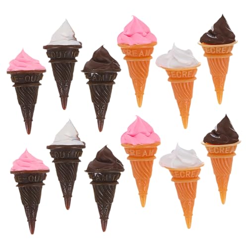 DRESSOOS 12 Stück Miniatur Eiscreme Dekoration Heimdekoration Simuliertes Dessert Requisit Miniatur Lebensmittelspielzeug Dessert Ornamente Mini Haus Eiscreme Mini Schmuck Kleines von DRESSOOS