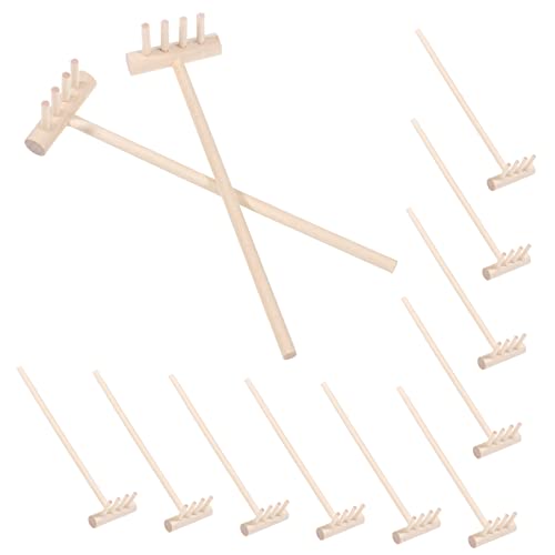 DRESSOOS 12 Stück Teiliges Mini Zen Garten Sand Rechen aus Natürlichem Bambus Glatte Oberfläche Langlebig und Hautfreundlich für Desktop Sandgärten Sandtisch Dekoration Einfach zu Bedienen von DRESSOOS