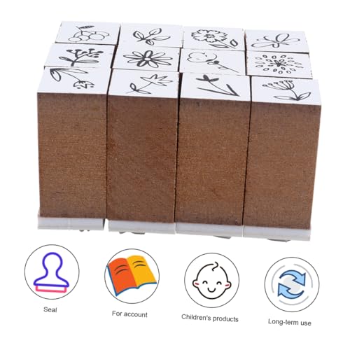 DRESSOOS 12-teiliges Tier-Holzstempel-Block-Set zum Stempelbasteln handgefertigte Kontosiegel Scrapbooking-Stempel von DRESSOOS