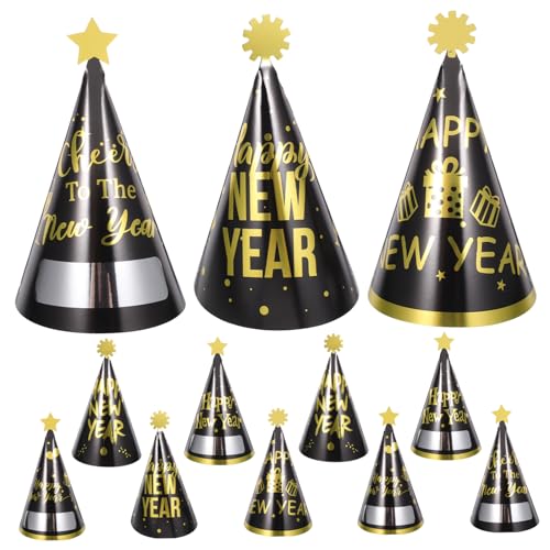 DRESSOOS 2024 Neujahrshüte Aus Papier 12er-set Mit Dekorativen Partygeschenken Neujahrsthema von DRESSOOS