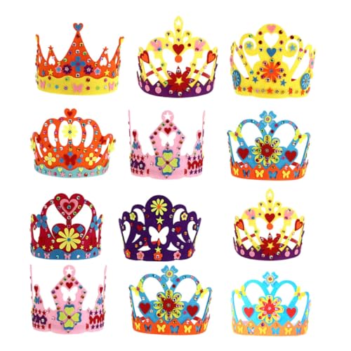 DRESSOOS 12st Kronenhut Selber Machen Papierkronenhut Kinderhalloween Babyanzüge Kinderhüte Babykrone Partyhüte Für Erwachsene Strass-hut Mädchen Stirnbänder Stirnbänder Weberei von DRESSOOS
