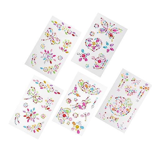 DRESSOOS 15 Stück Dreidimensionale Diamantaufkleber, Körper Make Up Aufkleber, Zum Aufkleben Auf Juwelen Zum Basteln, Aufkleber Juwelen, Selbstklebende Strasssteine, Selbstklebende von DRESSOOS