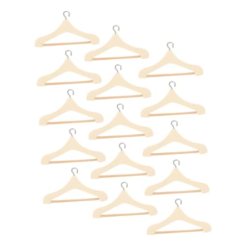 DRESSOOS 15 Stück Teiliges Mini Kleiderbügel aus Holz für Puppenhaus Dekoration Miniatur Kleiderbügel zum Präsentieren von Puppenkleidung Robust und Langlebig für Kreative Szenen von DRESSOOS