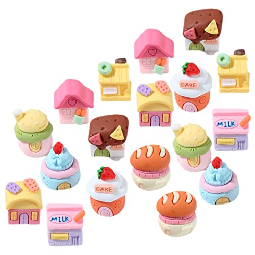 DRESSOOS 18 Stück Shiwan Brothaus DIY Versorgung Miniaturhaus Ornament Kleine Hausdekoration Kreatives Harzdekor Miniaturhausdekor Minihaus Handwerk Landschaft Minihaus Desktop von DRESSOOS
