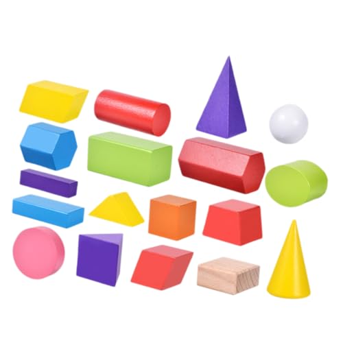 DRESSOOS 18 Teiliges Geometrisches Bauklötzchen, Mehrfarbige Klötze, Form Lernspielzeug, Holzklötze Für Kinder, Kleinkinderklötze, Holzklötze, Bauklötze Für Kleinkinder, Holzklötze DRESSOOS 18 Teiliges Geometrisches Bauklötzchen, Mehrfarbige Klötze, Form Lernspielzeug, Holzklötze Für Kinder, Kleinkinderklötze, Holzklötze, Bauklötze Für Kleinkinder, Holzklötze von DRESSOOS