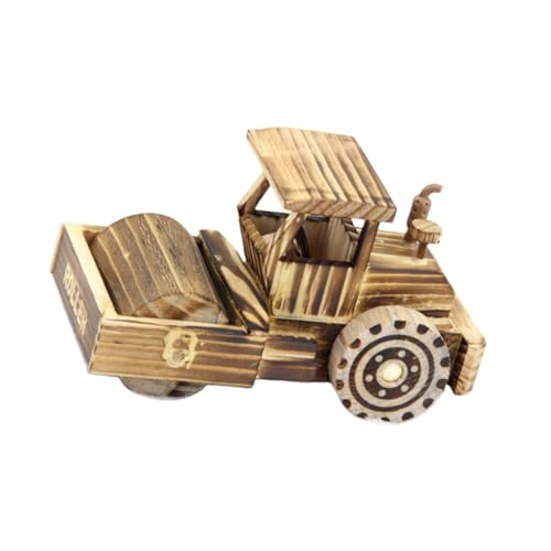 DRESSOOS 1Stk Holzhandwerk bürodeko büro Dekoration genschenkideen Holzmodell Tischdekoration aus Holz Schreibtischaufsatz Modelle LKW-Modell aus Holz Holzwalzenmodell hölzern Rolle Bambus von DRESSOOS