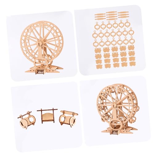 DRESSOOS 1Stk Riesenradmodell aus Holz Kinder holzspielzeug Geschenke für Kinder Puzzle Ostern Stuffer Mädchenspielzeug Spielset aus Holz Riesenrad-Spielzeug DIY-Riesenradmodell gebaut von DRESSOOS