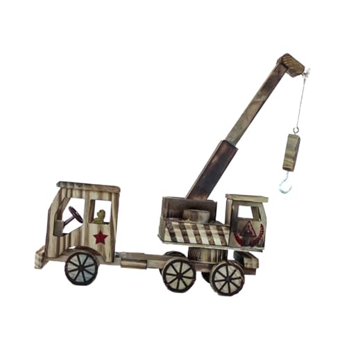 DRESSOOS 1Stk Traktormodell aus Holz Kinder holzspielzeug holzspielzeug Modelle Simulationskran Kranmodell aus Holz Kran Modell hölzern Ornamente Kunsthandwerk Büro Bambus von DRESSOOS
