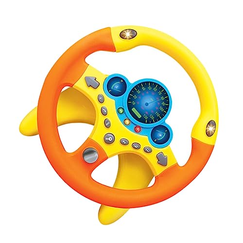 DRESSOOS 1pc Kinder Lenkrad Spielzeug Simulation Fahren Spielzeug Pädagogisches Funktionen Für Kleinkinder Gelb von DRESSOOS