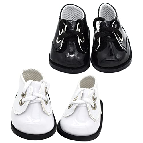 DRESSOOS Plüsch-Puppenschuhe-Set 2 Stück Miniatur-Puppen-Dekorationsschuhe Spielzeug für Jungen und Mädchen von DRESSOOS