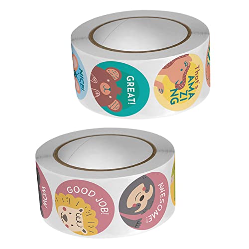 DRESSOOS 2 Rollen Cartoon Aufkleber Für Kinder, Belohnungsaufkleber Für Kinder, Selbstklebende Ermutigungsaufkleber, Dekorative Aufkleber Für Das Klassenzimmer, Ermutigungsaufkleber, von DRESSOOS
