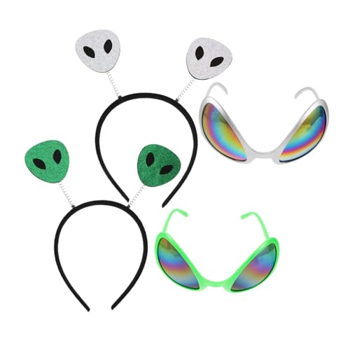 DRESSOOS 2 Sätze Kostüm Set Glitter Haarreif und Bunte Brillen mit Antennen Party Accessoires für Cosplay Fasching und Themenfeiern Lustige Verkleidung für Gruppen und Fotorequisiten DRESSOOS 2 Sätze Kostüm Set Glitter Haarreif und Bunte Brillen mit Antennen Party Accessoires für Cosplay Fasching und Themenfeiern Lustige Verkleidung für Gruppen und Fotorequisiten von DRESSOOS