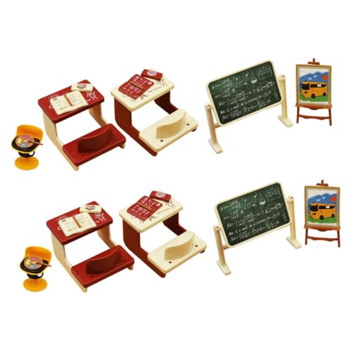 DRESSOOS 2 Sätze Realistisches Miniatur Klassenzimmer Modell mit Kreidetafel und Schultisch für DIY Puppenhaus Dekoration Detailgetreue Miniatur Wohnraum Accessoires für Mini Haus Basteln DRESSOOS 2 Sätze Realistisches Miniatur Klassenzimmer Modell mit Kreidetafel und Schultisch für DIY Puppenhaus Dekoration Detailgetreue Miniatur Wohnraum Accessoires für Mini Haus Basteln von DRESSOOS