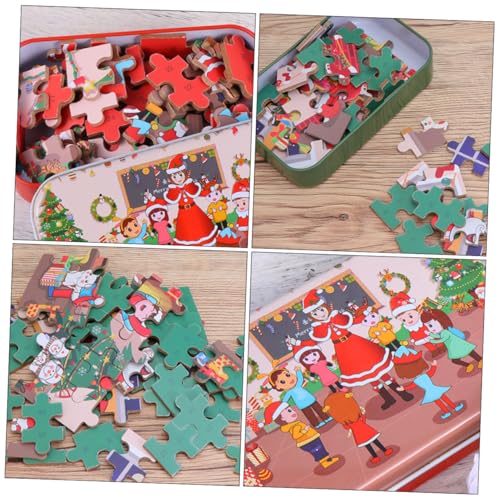 DRESSOOS 2 Sätze Weihnachts-holzpuzzle für DIY Edukatives Jigsaw Fördert Kreativität Feinmotorik und Zusammenarbeit Langlebiges Holzmaterial Geschenk für Jungen und Mädchen von DRESSOOS