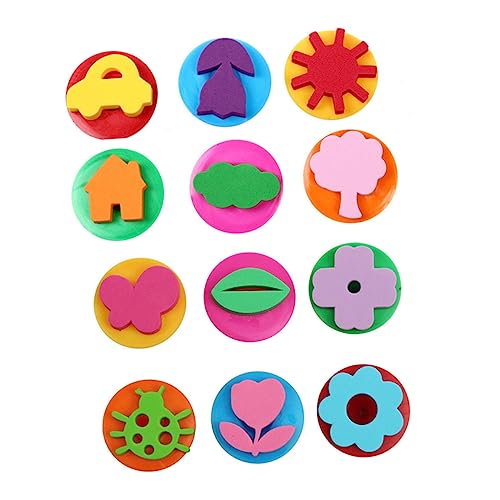 DRESSOOS Zeichenwerkzeug-Set 12-teilig Graffiti-Stempel Für Jungen Und Mädchen Lustige Tintenstempel Rollensiegel Lernspielzeug Für Jungen Und Mädchen von DRESSOOS