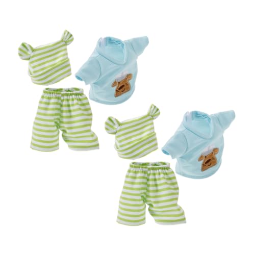 DRESSOOS 2 Satz Puppenkleidung mit Hut Baumwoll Gestreifte Puppen-Outfits Vielseitiges Ankleidespiel für Tragbares Spielset für Fantasievolles Rollenspiel und Kreative Verkleidung DRESSOOS 2 Satz Puppenkleidung mit Hut Baumwoll Gestreifte Puppen-Outfits Vielseitiges Ankleidespiel für Tragbares Spielset für Fantasievolles Rollenspiel und Kreative Verkleidung von DRESSOOS