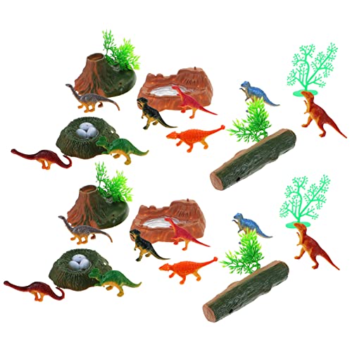 DRESSOOS 2 Sets Waldmodell Dinosaurierspielzeug Für Kleinkinder, Miniatur Dinosaurier Requisiten, Winzige Dinosaurier Spielzeuge, Cartoon Dinosaurier Bastelspielzeug, Dinosaurier von DRESSOOS