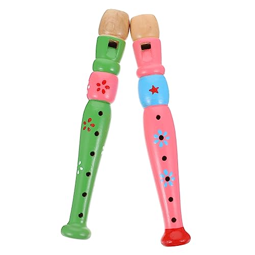 DRESSOOS 2 Stück 6 Stück Holzklarinette Kinderflöte Spielzeug Kinderflöte Spielzeuginstrument Lernspielzeug Holzflöte Spielzeug Holzflöte Lustiges Flötenspielzeug von DRESSOOS