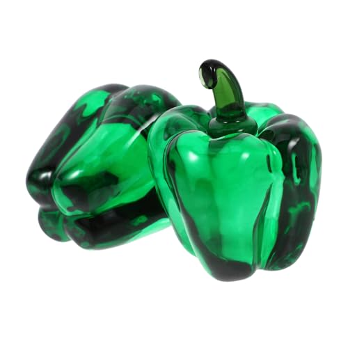 DRESSOOS 2 Stück Chili Figurine Künstliche Paprika Deko für Büro und Lebensechte Glasgemüse Dekoration Leuchtenden Farben DRESSOOS 2 Stück Chili Figurine Künstliche Paprika Deko für Büro und Lebensechte Glasgemüse Dekoration Leuchtenden Farben von DRESSOOS