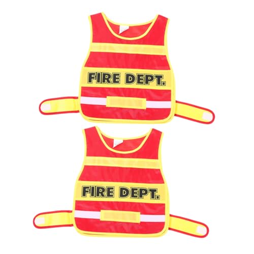 DRESSOOS 2 Stück Feuerwehrweste aus Weichem für Rollenspiele Verstellbare Cosplay Weste für Kleinkinder Bequeme Feuerwehrmann Kostümweste für Fantasievolles und Faschingspartys DRESSOOS 2 Stück Feuerwehrweste aus Weichem für Rollenspiele Verstellbare Cosplay Weste für Kleinkinder Bequeme Feuerwehrmann Kostümweste für Fantasievolles und Faschingspartys von DRESSOOS