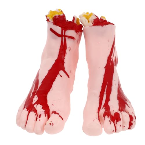 DRESSOOS 2 Stück Fußprothesen Requisiten Streich Halloween Dekor Gefälschte Gruselige Halloween Requisiten Interessante Trick Lustige Trick Simulierende Fuß von DRESSOOS