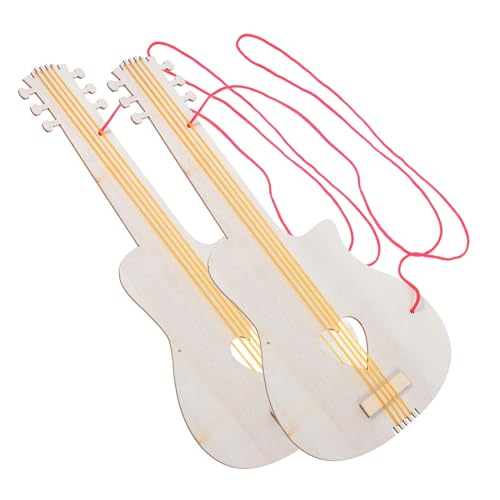 DRESSOOS 2 Stück Holzgitarren, DIY Kindergitarren, Kleinkindgitarren, Kleine Gitarren Für Kinder, Gitarre Aus Holzausschnitt, Kindergitarre, Mini DIY Gitarre, DIY Gitarrenbausatz, Kinder, von DRESSOOS