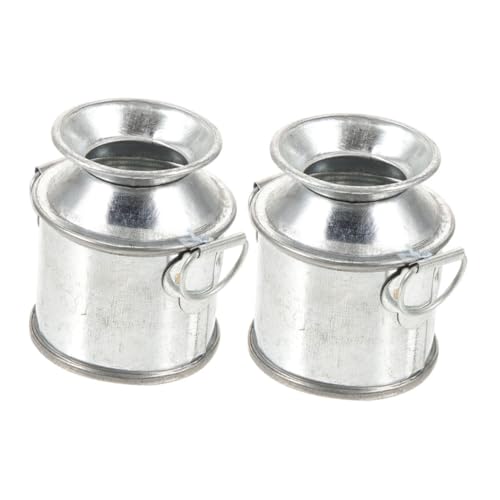 DRESSOOS 2 Stück Kleine Vase, Kleines Hauszubehör, Miniatur Dekoration, Mini Metallvase, Miniatur Eimer, Mini Eimer, Mikro Milchkännchen, Kleine Milchkännchen, Eimer, Modell, Mini DRESSOOS 2 Stück Kleine Vase, Kleines Hauszubehör, Miniatur Dekoration, Mini Metallvase, Miniatur Eimer, Mini Eimer, Mikro Milchkännchen, Kleine Milchkännchen, Eimer, Modell, Mini von DRESSOOS