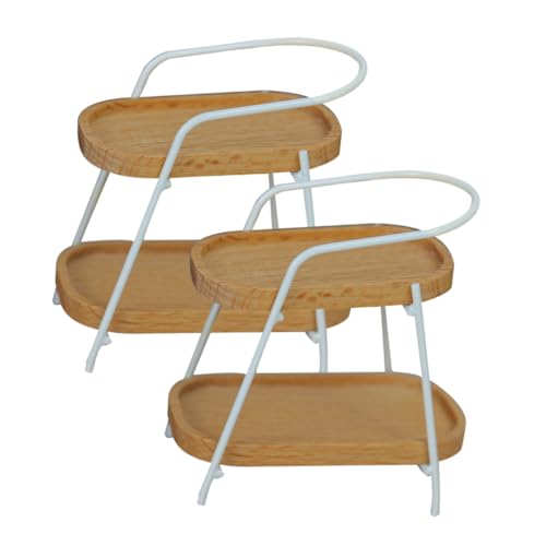 DRESSOOS 2 Stück Mini Hausregal, Miniatur Möbelzubehör, Desktop Miniaturregal, Puppenbedarf, Mini Ständer Zur Anzeige, Miniatur Regal, Verschleißfeste Mini Möbel, Foto Requisiten von DRESSOOS
