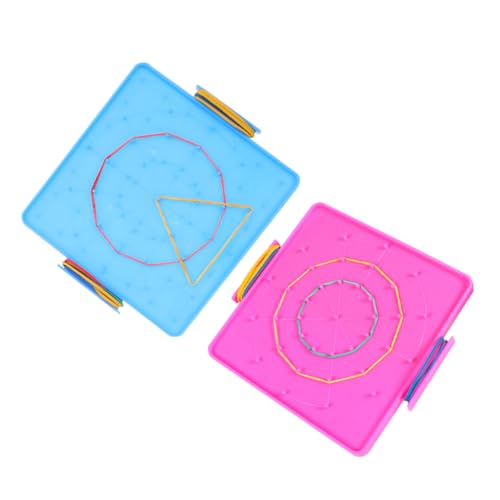 DRESSOOS Stecktafel-Set Für Kinder 2-teilig Geoboard-blöcke Und -bänder Lernwerkzeug Für Feinmotorik Und Mathematische Manipulation von DRESSOOS