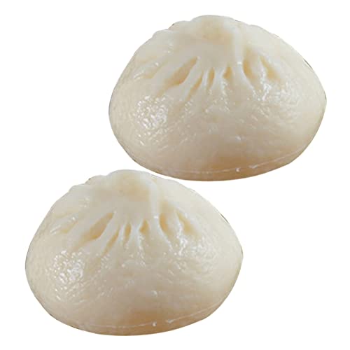 DRESSOOS 2 Stück Simulierte Brötchen, Lebensmittelgeschäft, Lebensmitteldekor, Dekoratives Knödel Kochspielzeug, Knödelmodell, Gedämpftes Gefülltes Brötchenmodell, Simuliertes Gedämpftes von DRESSOOS