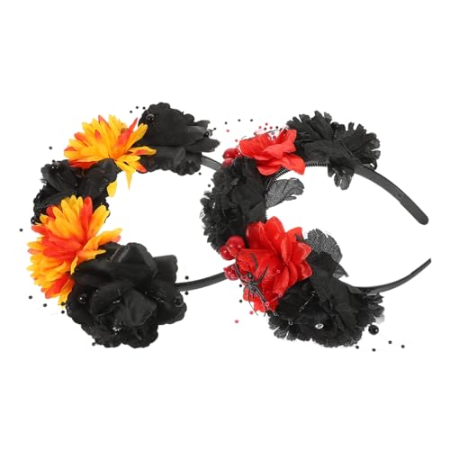 DRESSOOS 2 Stück Stoffblumen Haarband Stirnbänder Haarband Halloween Kopfschmuck Halloween Haarschmuck Damen Stirnband Modisches Stirnband Rosenblumen DRESSOOS 2 Stück Stoffblumen Haarband Stirnbänder Haarband Halloween Kopfschmuck Halloween Haarschmuck Damen Stirnband Modisches Stirnband Rosenblumen von DRESSOOS