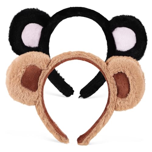 DRESSOOS 2 Stück Teiliges Bärenohren Stirnband für Erwachsene Flauschig Weiches Haarreif mit Niedlichen Tierohren Bequemes Cosplay Kostüm Zubehör für Party und Alltag Leichte Kopfband DRESSOOS 2 Stück Teiliges Bärenohren Stirnband für Erwachsene Flauschig Weiches Haarreif mit Niedlichen Tierohren Bequemes Cosplay Kostüm Zubehör für Party und Alltag Leichte Kopfband von DRESSOOS