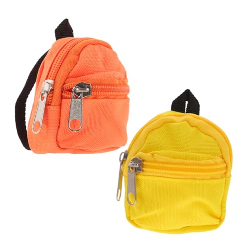 DRESSOOS 2pcs Mini Rucksack Puppen Rucksack Jungen Und Mädchen Schule Liefert Spielzeug Mini Tasche Für Puppenhaus von DRESSOOS