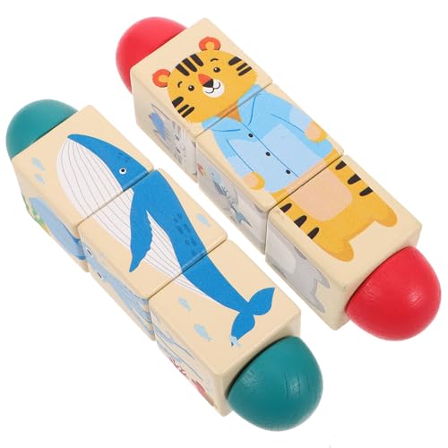 DRESSOOS 2-teiliges Drehpuzzle für Kinder: Holztier-Drehblock – Drehpuzzle für Kinder – Spielzeug für die Früherziehung – Pädagogisches Montessori-Spielzeug DRESSOOS 2-teiliges Drehpuzzle für Kinder: Holztier-Drehblock – Drehpuzzle für Kinder – Spielzeug für die Früherziehung – Pädagogisches Montessori-Spielzeug von DRESSOOS