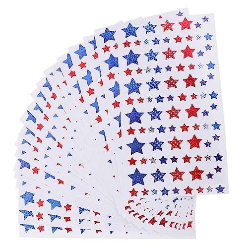 DRESSOOS 20 Blatt Fünfzackiger Stern, Selbstklebender Etikettenaufkleber, Stern, DIY, Dekorativer Etiketten Belohnungsaufkleber, 20 Blatt Belohnungsaufkleber Für, Aufkleber Zum Basteln, von DRESSOOS