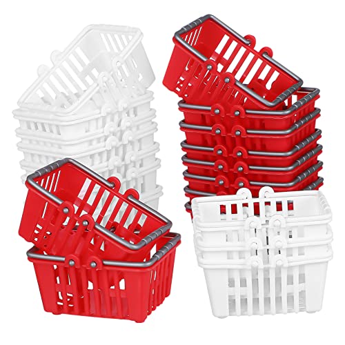 DRESSOOS 20 STK Simulation Mini-Shopping Korb Mini-lebensmittelladen Miniwagen Miniaturen Mini- Mini-einkaufswagen Einkaufskörbe Mini-Essen Mini-verkaufsautomat Plastik von DRESSOOS