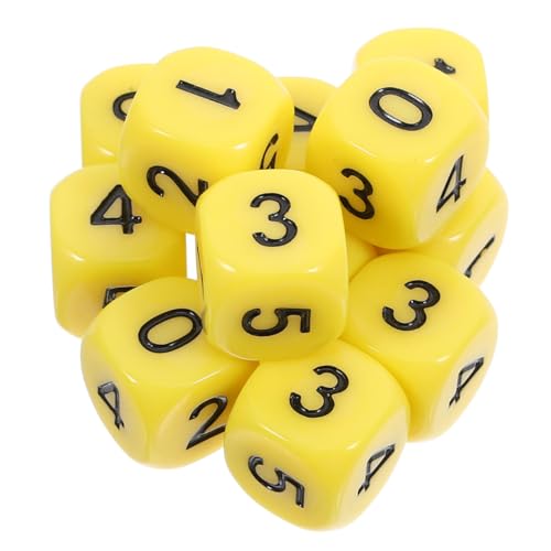 DRESSOOS 20 Stück 6 Mathe, Lehr Mini, Gelbe, Kleine, Sechsseitige, Tischspiel, Polyedrische, Tensies, Spielwürfel Für Das Klassenzimmer, Für Kinder, Buchstabenwürfel, Farkle von DRESSOOS