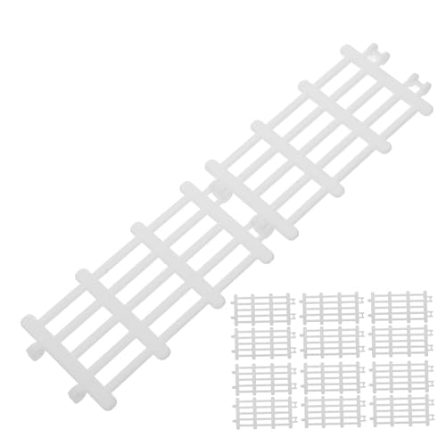 DRESSOOS 20 Stück Bauernhofzaun, Modellzaun, Dekoration, Spielzeugzaun, Puppenhaus, Mini Zaun, Kleiner Lattenzaun Aus Kunststoff, Gartendekoration, Mikro Landschaftszubehör, Mikro von DRESSOOS