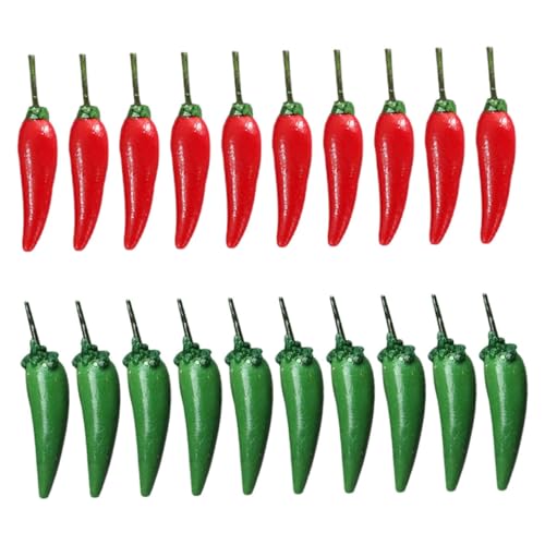 DRESSOOS 20 Stück Chili Modell, Mini Paprika, Mini Simulation Von Künstlichem Gemüse, Puppenhaus Obst, Künstliches Gemüse, Chili Paprika Dekorationen, Chili Festival Dekoration, Mini DRESSOOS 20 Stück Chili Modell, Mini Paprika, Mini Simulation Von Künstlichem Gemüse, Puppenhaus Obst, Künstliches Gemüse, Chili Paprika Dekorationen, Chili Festival Dekoration, Mini von DRESSOOS