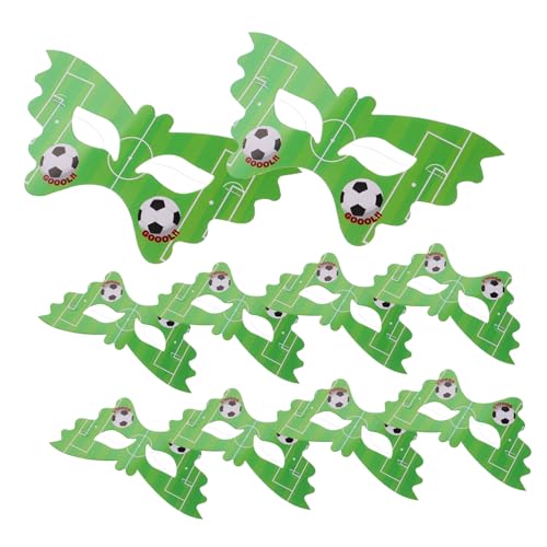 DRESSOOS 20 Stück Fußball-maske Fußball-partygeschenke Maske Maskerade Fußballparty-brille Fußball Neuheitsmaske Kostümball Requisiten Für Fußball-fotoautomaten Fußballbrille Green Papier von DRESSOOS