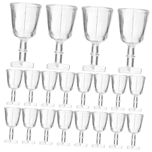 DRESSOOS 20 Stück Mini Weinglas, Miniaturbecher, Miniatur Weinbecher, Miniatur Spielzeug, Miniatur Ornament, Mini Weinbecher, Mini Kelch, Miniatur Rotweinbecher, Miniatur Rotweinkelch, von DRESSOOS