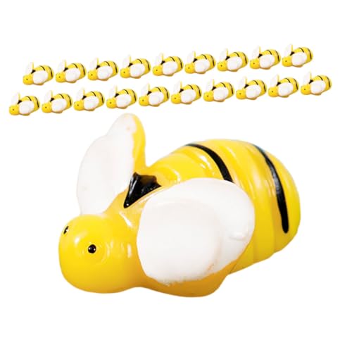 DRESSOOS 20 Stück Teiliges Mini Bienen Resin Dekofiguren für Mikro Landschaft Filigrane Handwerksornamente Detailreiche Miniatur Bienen für Puppenhaus Moosgarten und Bastelideen von DRESSOOS