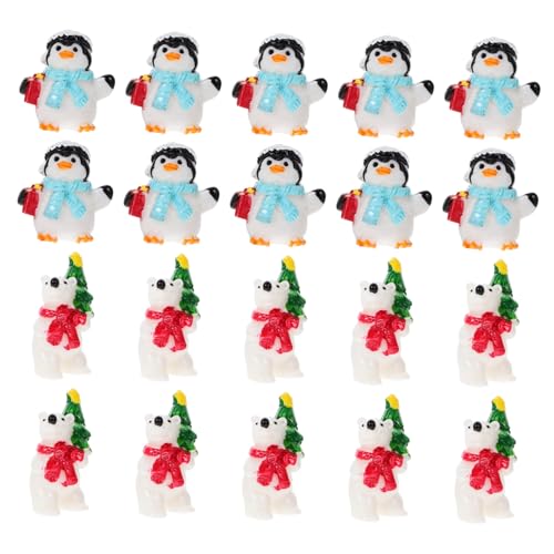 DRESSOOS 20 Stück Weihnachts Mikroszenen Ornament, Weihnachts Mini, Raumdekor Für Schlafzimmer, Miniatur Weihnachtsfiguren, Weihnachtsminiaturen, Weihnachtsfiguren, Mini von DRESSOOS