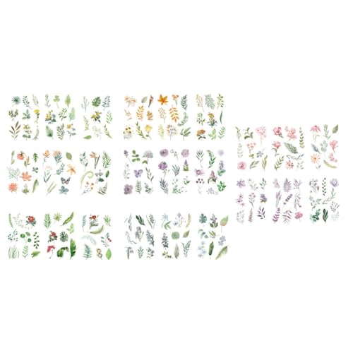 DRESSOOS 24 Blätter Dekorativer Scrapbook-Aufkleber Multifunktions-Blumen-Aufkleber von DRESSOOS